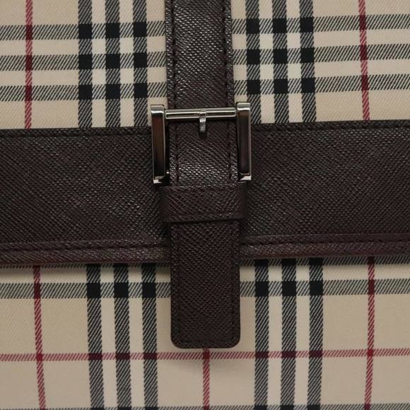 BURBERRY Nova Check Shoulder Bag Canvas Beige Silver Auth 106700 - Picture 9 of 16